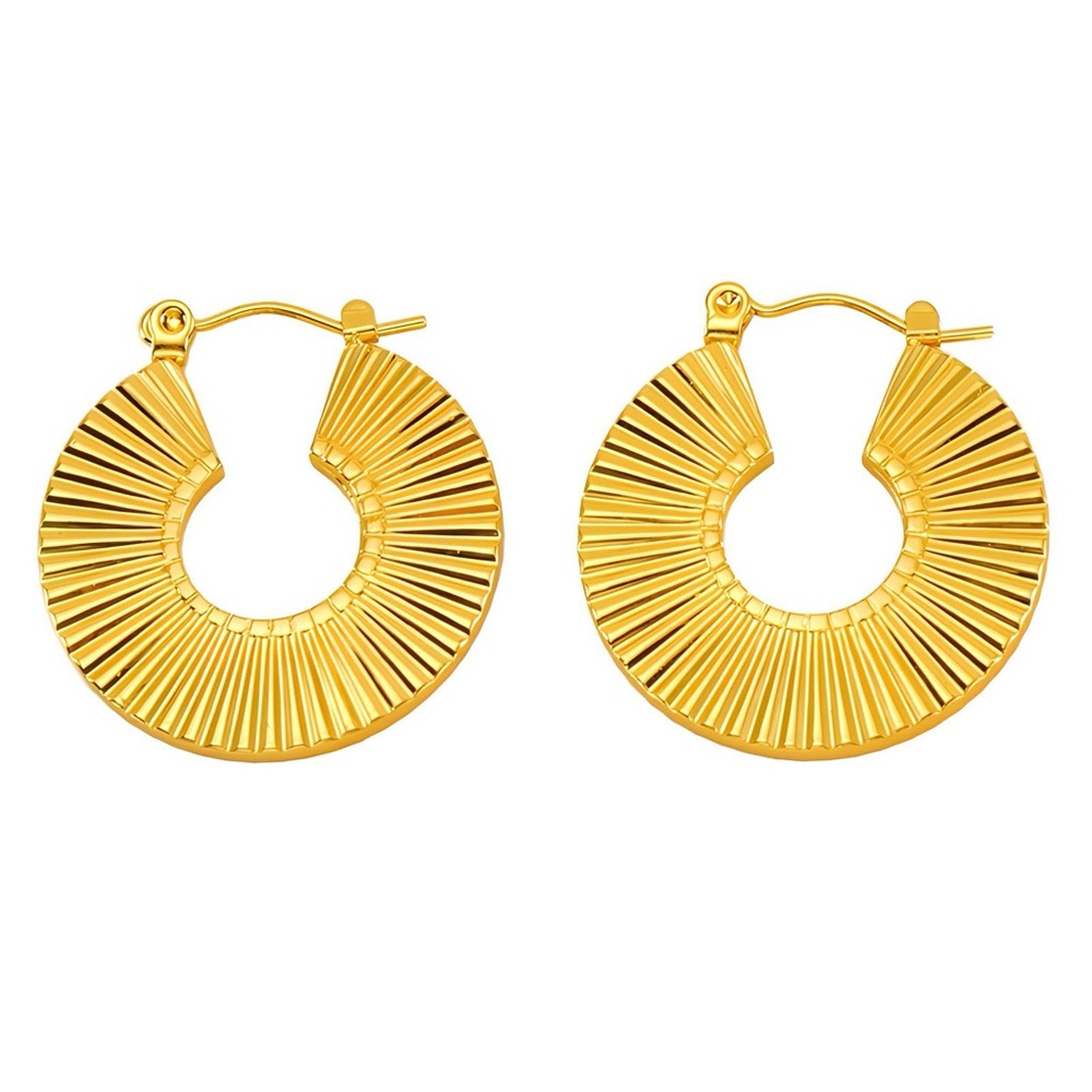 18K GOLD PLATED STAINLESS STEEL EARRINGS, INTENSITY